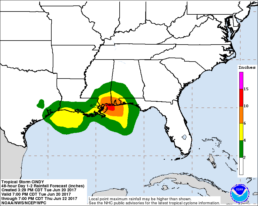 Tropical Storm Cindy is Coming!