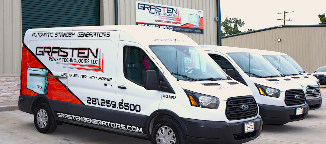 Grasten Generators Repair Fleet of vehicles are ready to serve Houston Texas and surrounding areas