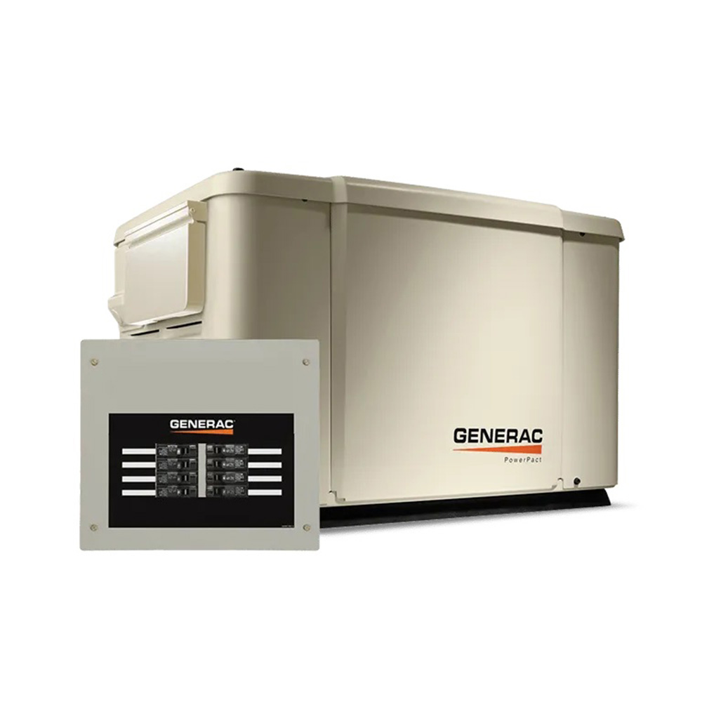 Generac PowerPact 7.5kW Backup Generator with 8-circuit Transfer Switch